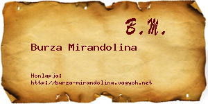 Burza Mirandolina névjegykártya